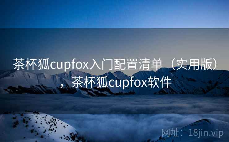 茶杯狐cupfox入门配置清单（实用版），茶杯狐cupfox软件